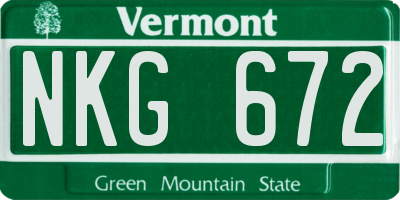 VT license plate NKG672