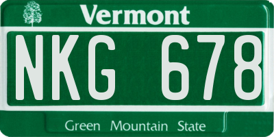 VT license plate NKG678
