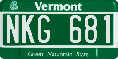 VT license plate NKG681