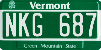 VT license plate NKG687