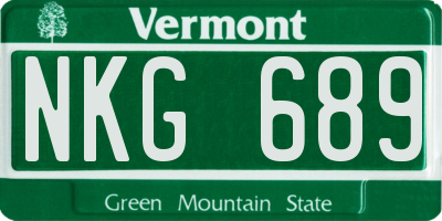 VT license plate NKG689