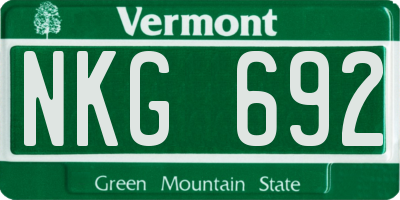VT license plate NKG692
