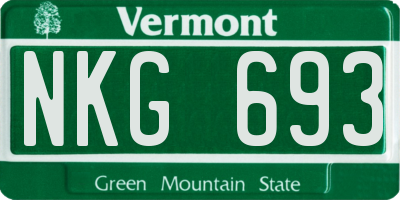 VT license plate NKG693