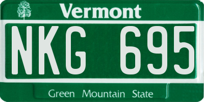 VT license plate NKG695