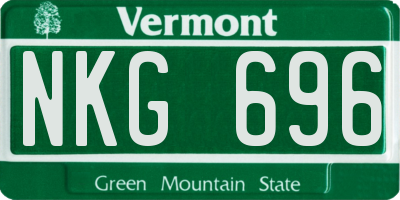 VT license plate NKG696