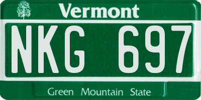 VT license plate NKG697