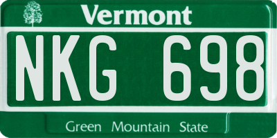 VT license plate NKG698