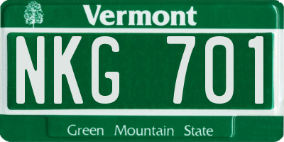VT license plate NKG701