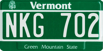 VT license plate NKG702