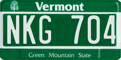 VT license plate NKG704