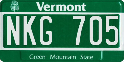 VT license plate NKG705