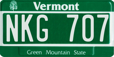 VT license plate NKG707