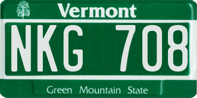 VT license plate NKG708