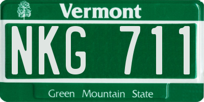 VT license plate NKG711