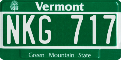 VT license plate NKG717