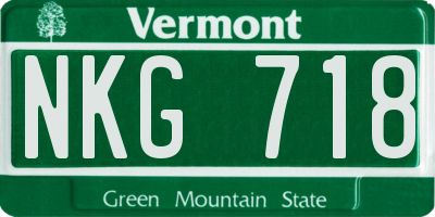 VT license plate NKG718