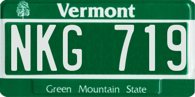 VT license plate NKG719