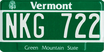 VT license plate NKG722