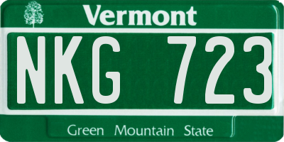 VT license plate NKG723