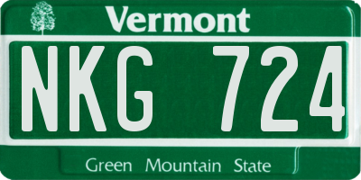 VT license plate NKG724