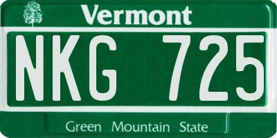 VT license plate NKG725