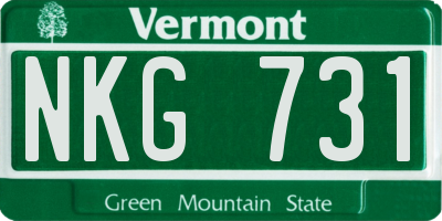 VT license plate NKG731