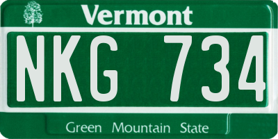 VT license plate NKG734