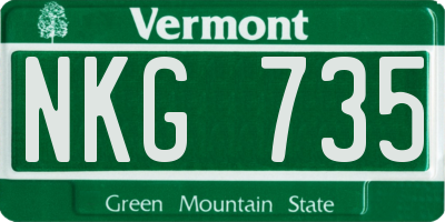VT license plate NKG735