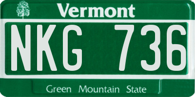 VT license plate NKG736