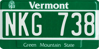 VT license plate NKG738