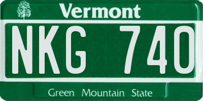 VT license plate NKG740