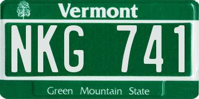 VT license plate NKG741