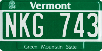 VT license plate NKG743