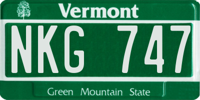 VT license plate NKG747