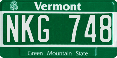 VT license plate NKG748
