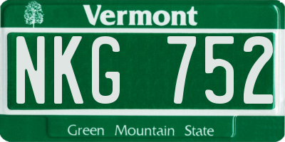 VT license plate NKG752