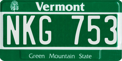 VT license plate NKG753