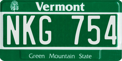 VT license plate NKG754