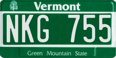 VT license plate NKG755