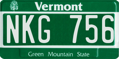 VT license plate NKG756