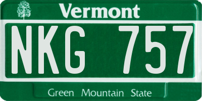 VT license plate NKG757