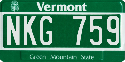 VT license plate NKG759