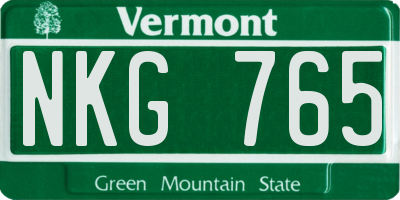 VT license plate NKG765