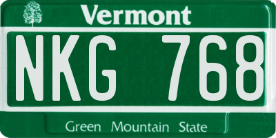 VT license plate NKG768