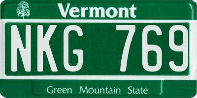 VT license plate NKG769
