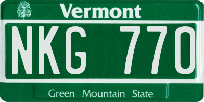 VT license plate NKG770