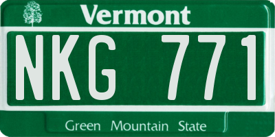 VT license plate NKG771