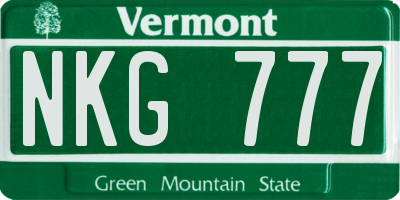VT license plate NKG777