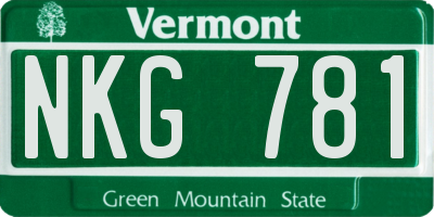 VT license plate NKG781