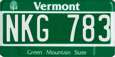 VT license plate NKG783